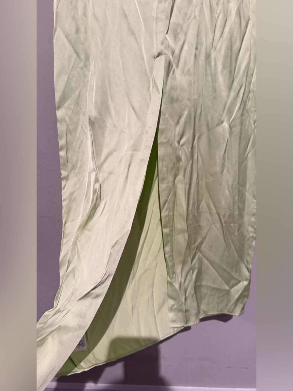 Abercrombie & Fitch Strapless Lime Green Satin Midi Dress - Picture 7 of 10